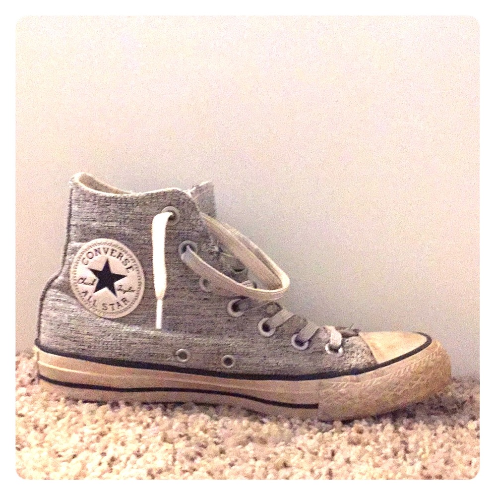 Grey Sparkly Chuck Taylor High Top Converse